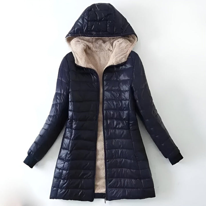 Women’s Hooded Puffer Coat with Sherpa Lining - Heston Manor