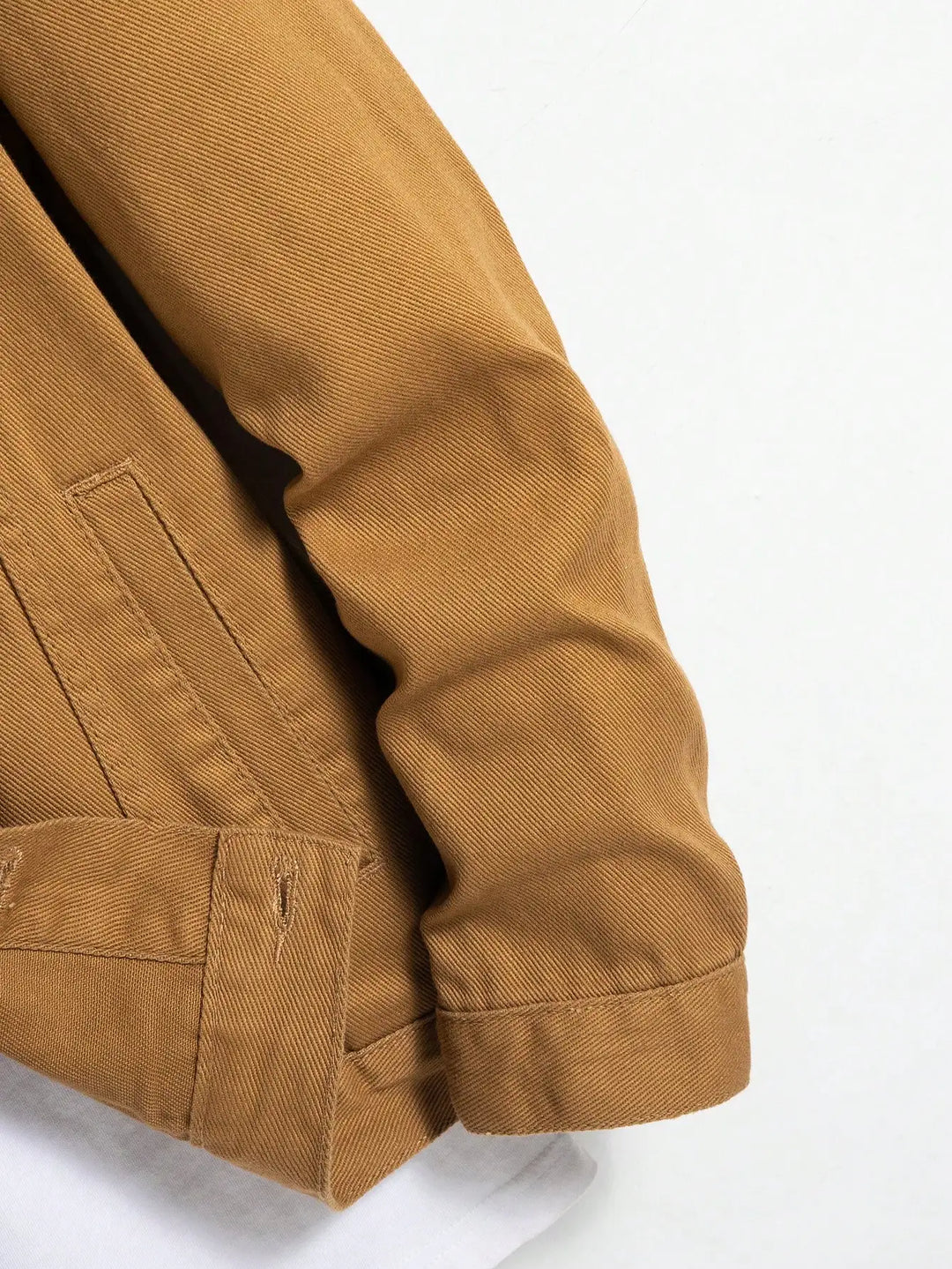 Men's Tan Denim Trucker Jacket Button-Front - Heston Manor
