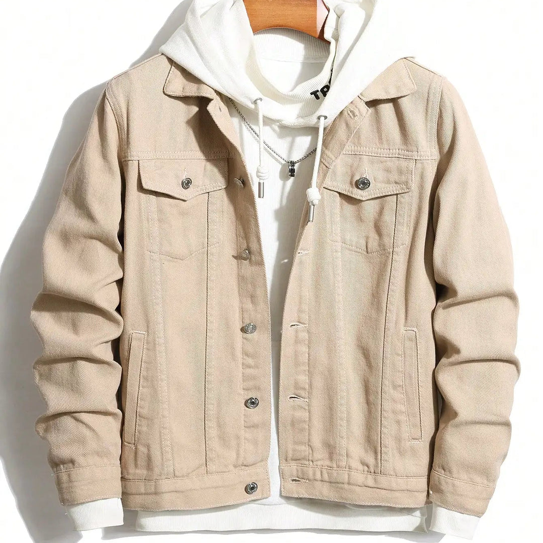 Men's Denim Trucker Jacket Button-Front Style - Heston Manor