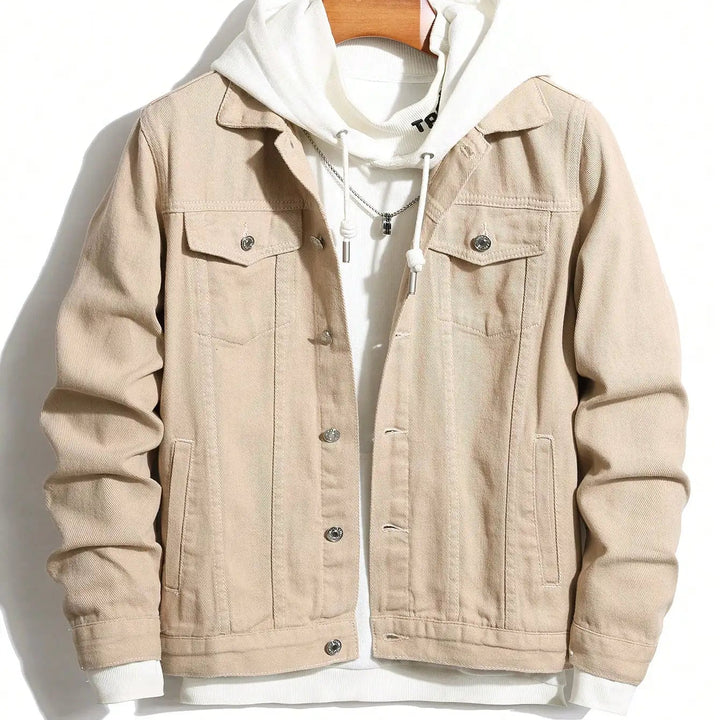 Men's Denim Trucker Jacket Button-Front Style - Heston Manor