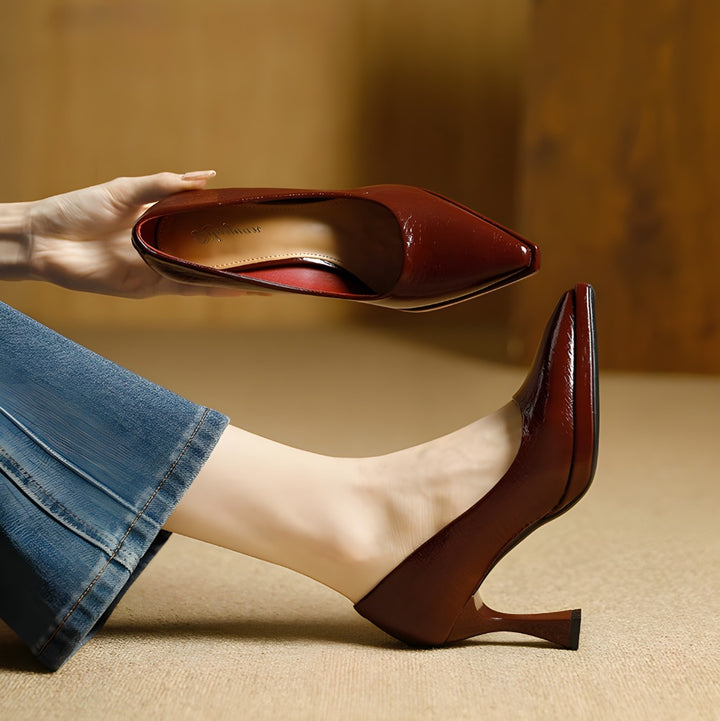 Marla Glossy Leather Platform Heels