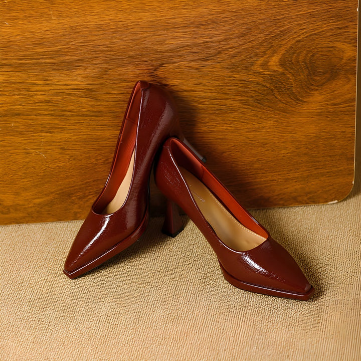 Marla Glossy Leather Platform Heels