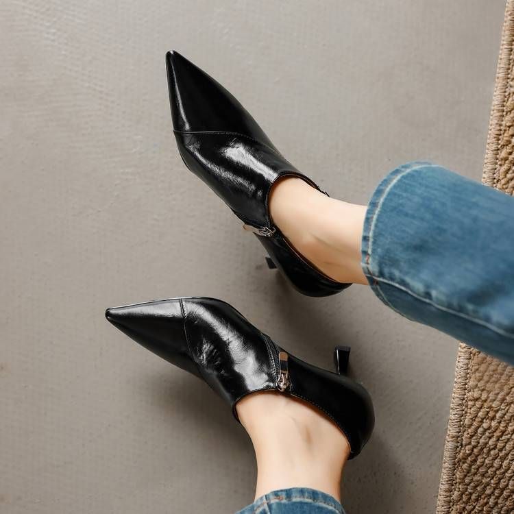 Beatrice Leather Stiletto Booties — photo 40