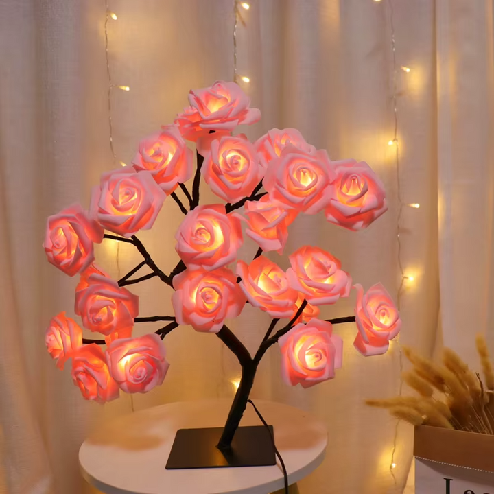 Light-Up Soft Glow Rose Tree Lamp - Heston Manor