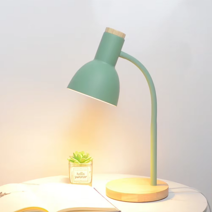 Wood Base Desk Lamp Adjustable Neck - Heston Manor