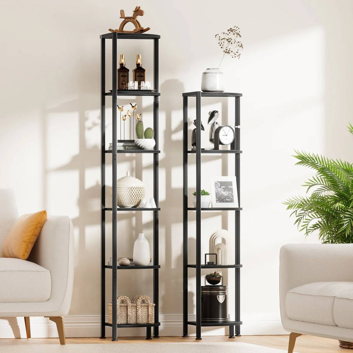 6-Tier Space Saving Bookshelf for Living Room, Bedroom, Office, Bathroom - Heston Manor