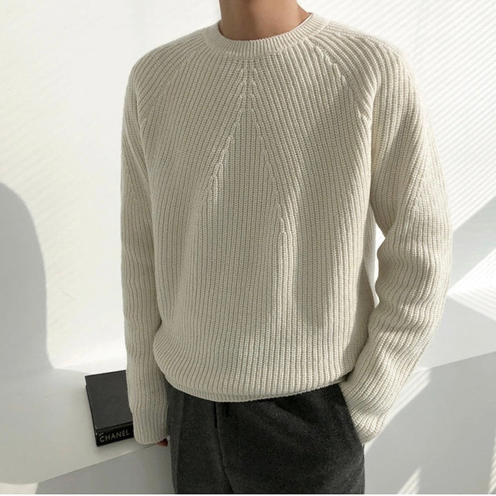 Men’s Ribbed Knit Crew Sweater - Heston Manor
