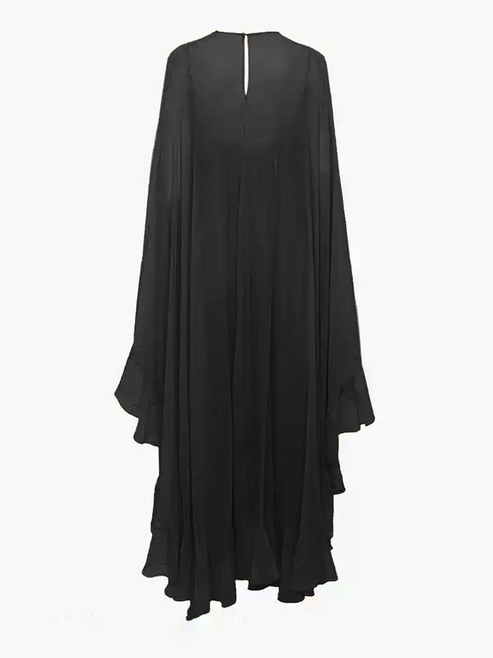 Chiffon Maxi Dress Womens - Elegant Cape Sleeves Seraphina - Heston Manor