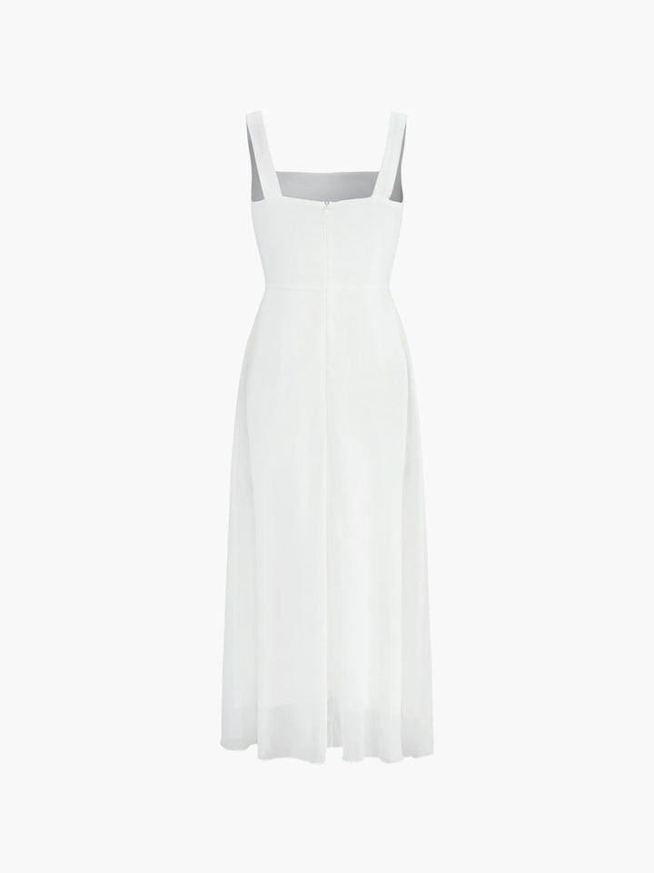 Square Neck Midi Dress Womens - Elegant A-Line Wedding Attire Seraphina - Heston Manor