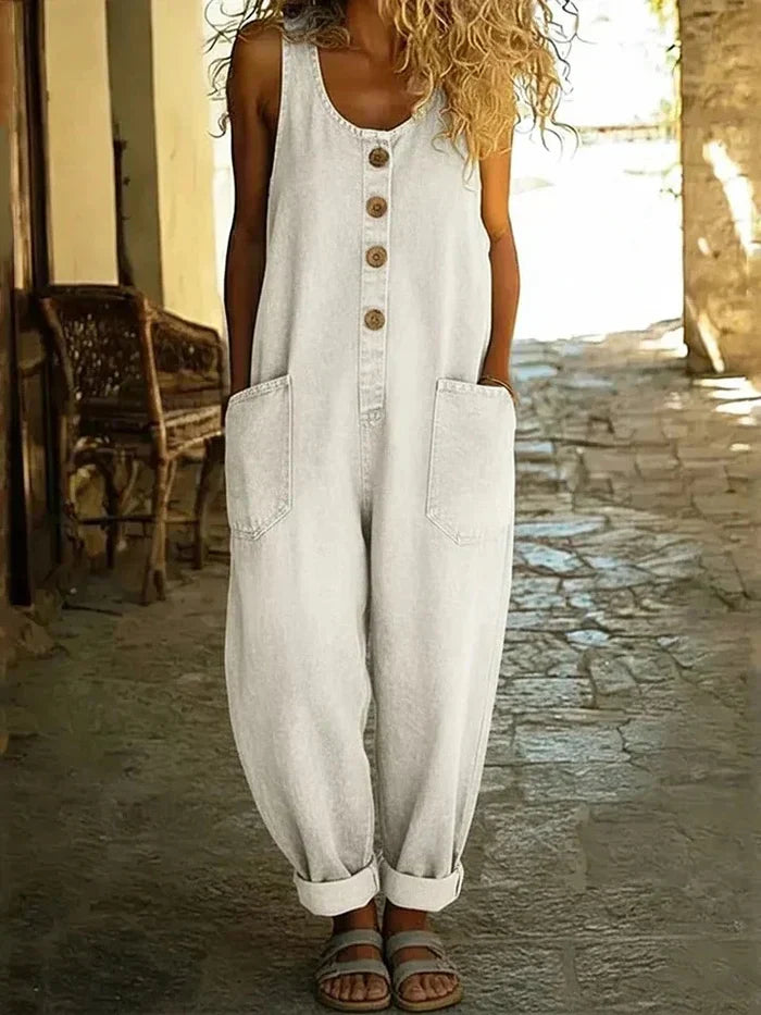 Denim Overalls Womens - Relaxed Vintage-Inspired Jumpsuit Loosista - Heston Manor