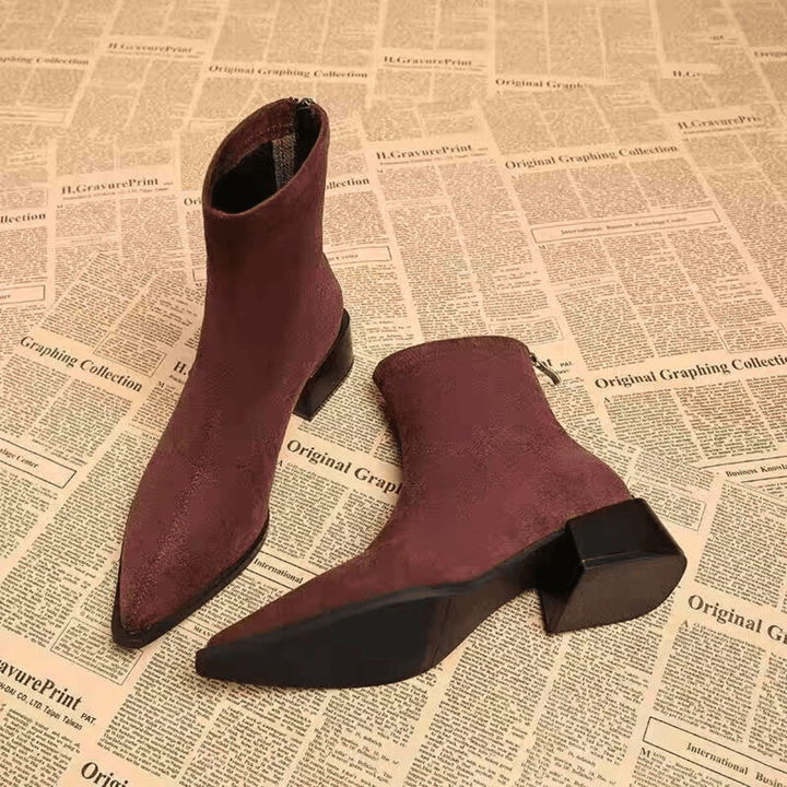 Savaro Suede Pointed-Toe Boot - Heston Manor