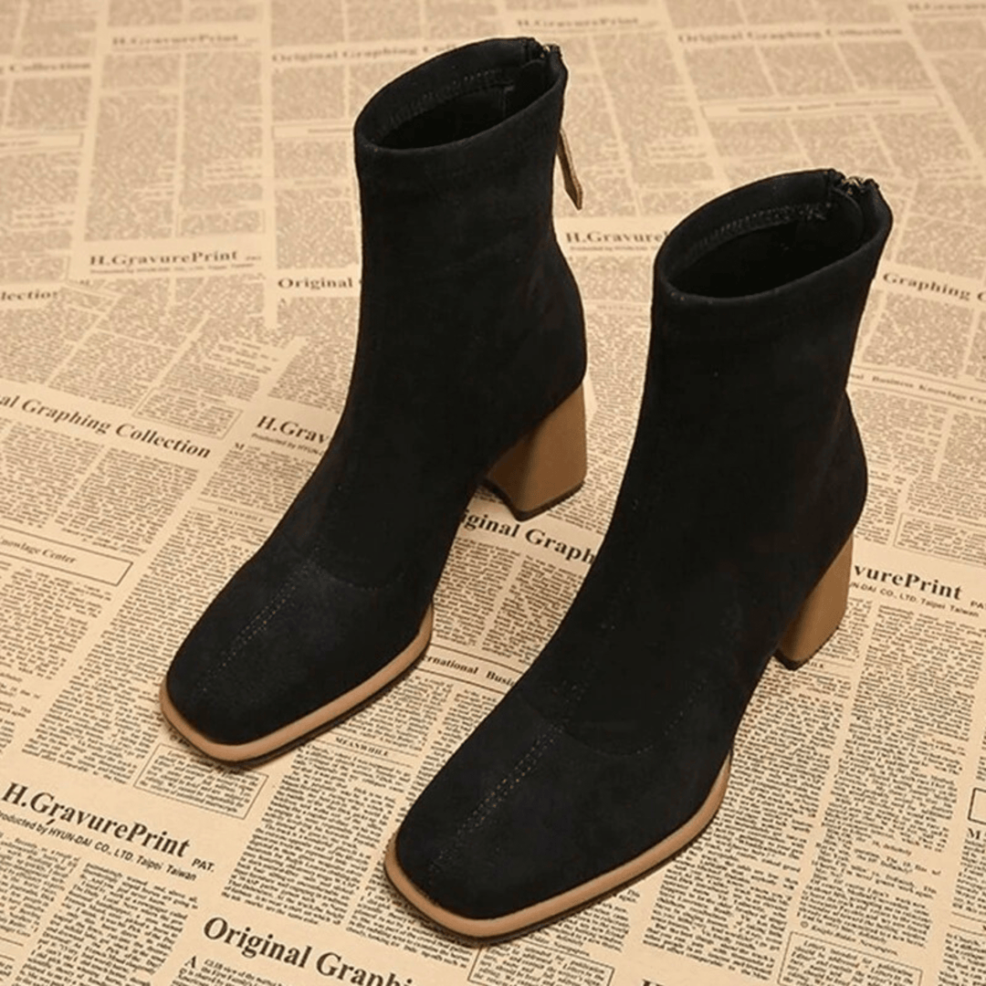 Bellora Suede Women's Boot - Modern Square Toe Style - Heston Manor
