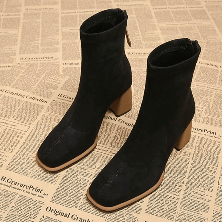 Bellora Suede Women's Boot - Modern Square Toe Style - Heston Manor