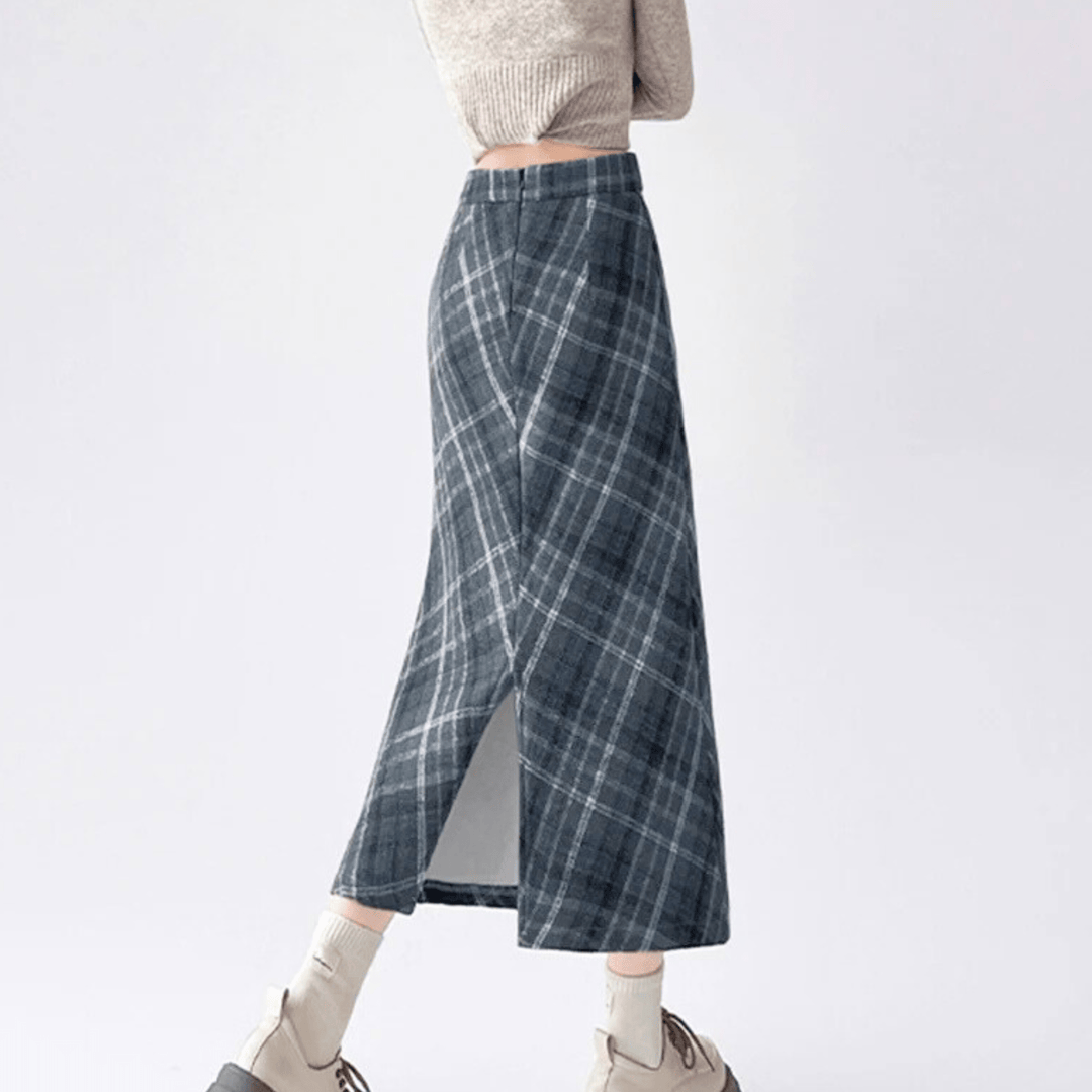 Elliott Cambridge Wool Skirt - Timeless Plaid Midi - Heston Manor