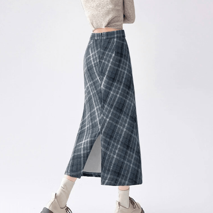 Elliott Cambridge Wool Skirt - Timeless Plaid Midi - Heston Manor