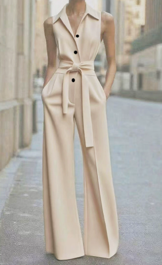 Wide-Leg Jumpsuit Womens - Sleeveless Formal Attire Blancara - Heston Manor