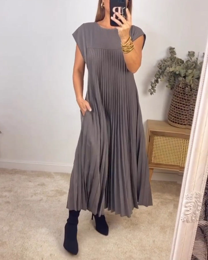 Maxi Dress Womens - Flowy Pleated Cocktail Gown Fernalyn - Heston Manor