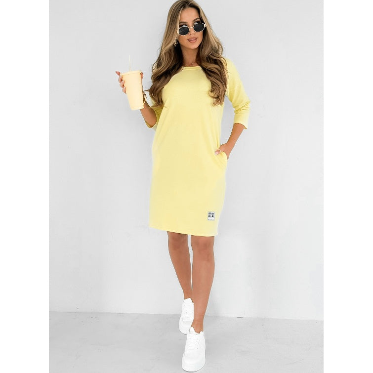 Sweatshirt Mini Dress Womens - Casual 3/4 Sleeve SkyeLite - Heston Manor