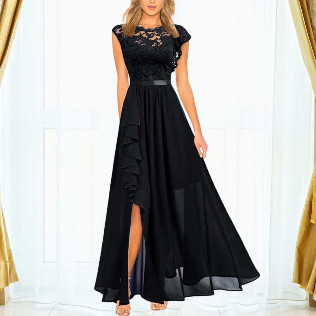Maxi Dress Womens - Lace Chiffon Formal Gown Everille - Heston Manor