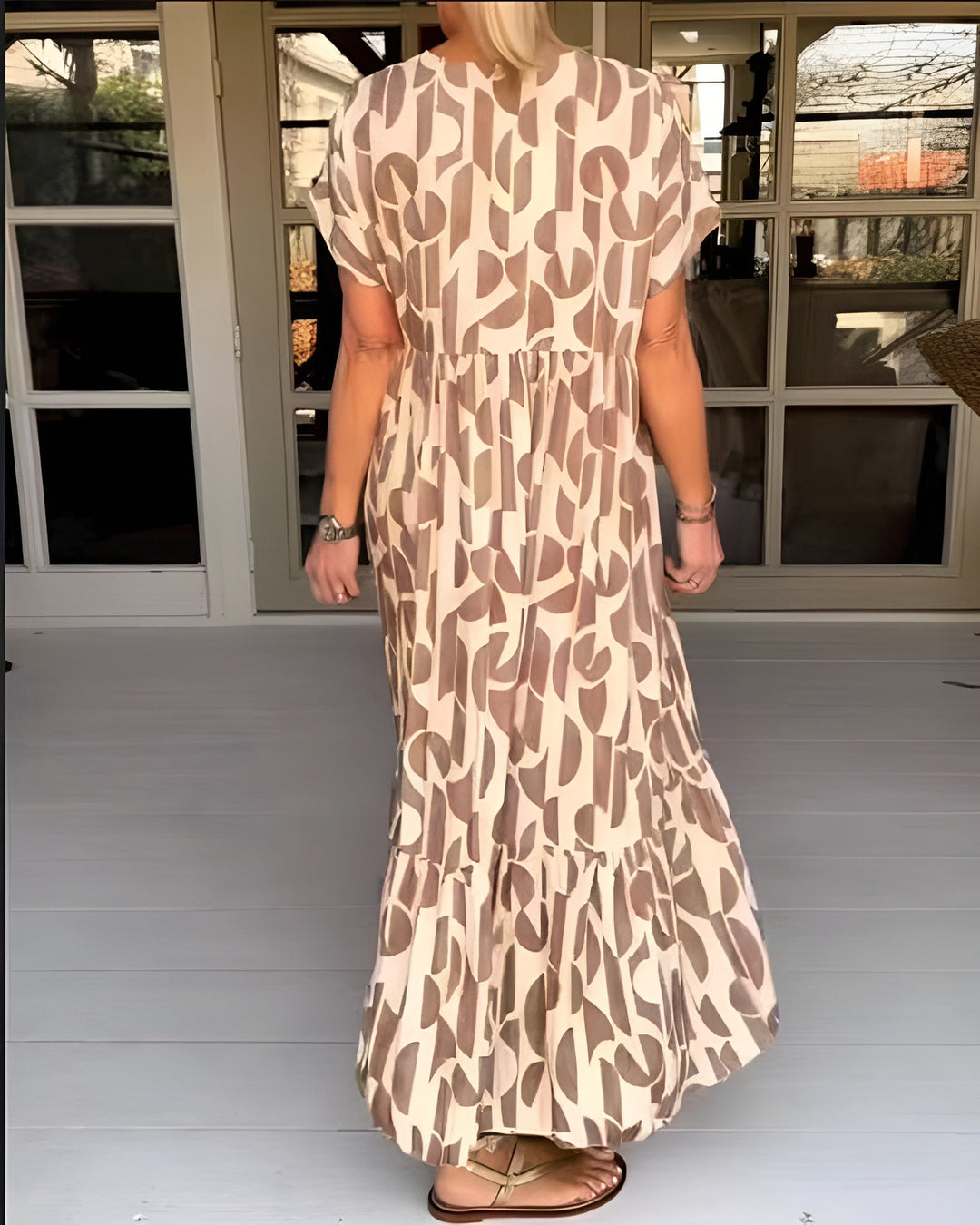 V-Neck Midi Dress Womens - Flowy Evening Silhouette Pearline - Heston Manor