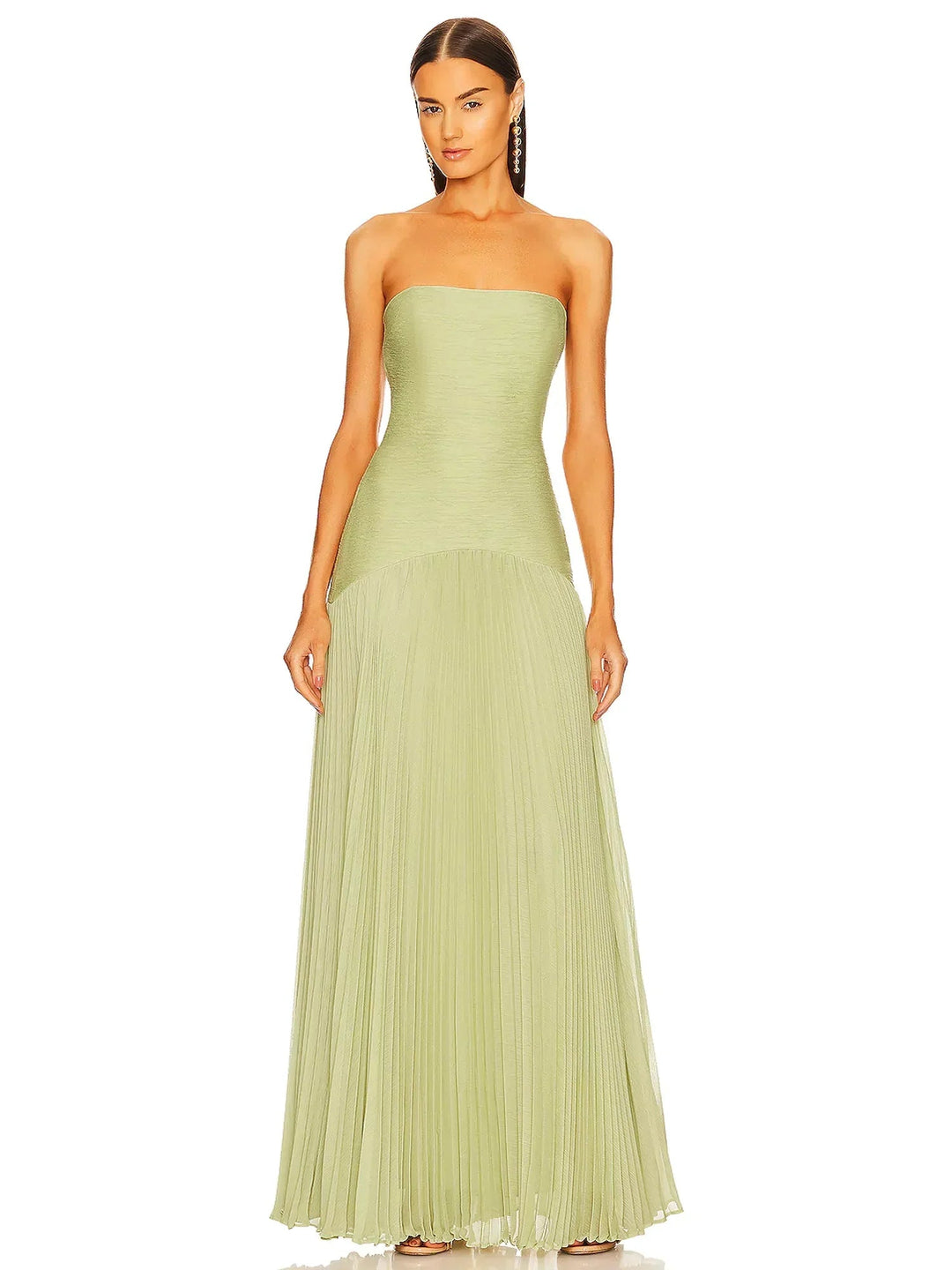 Strapless Maxi Dress Womens - Pleated Formal Evening Gown Elora - Heston Manor