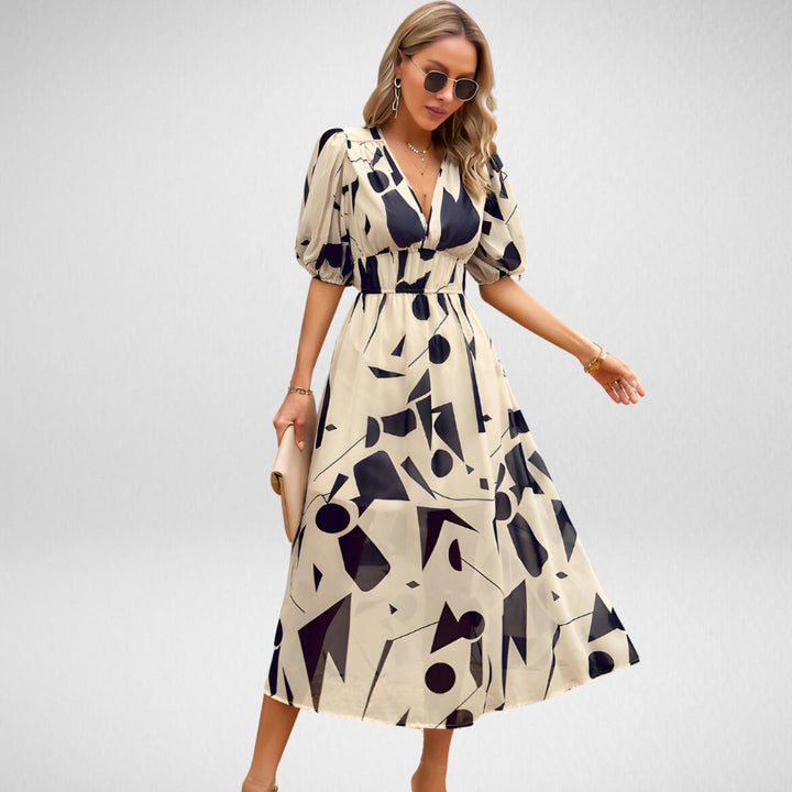V-Neck Dress Womens - Flowy Feminine Silhouette Viloria - Heston Manor