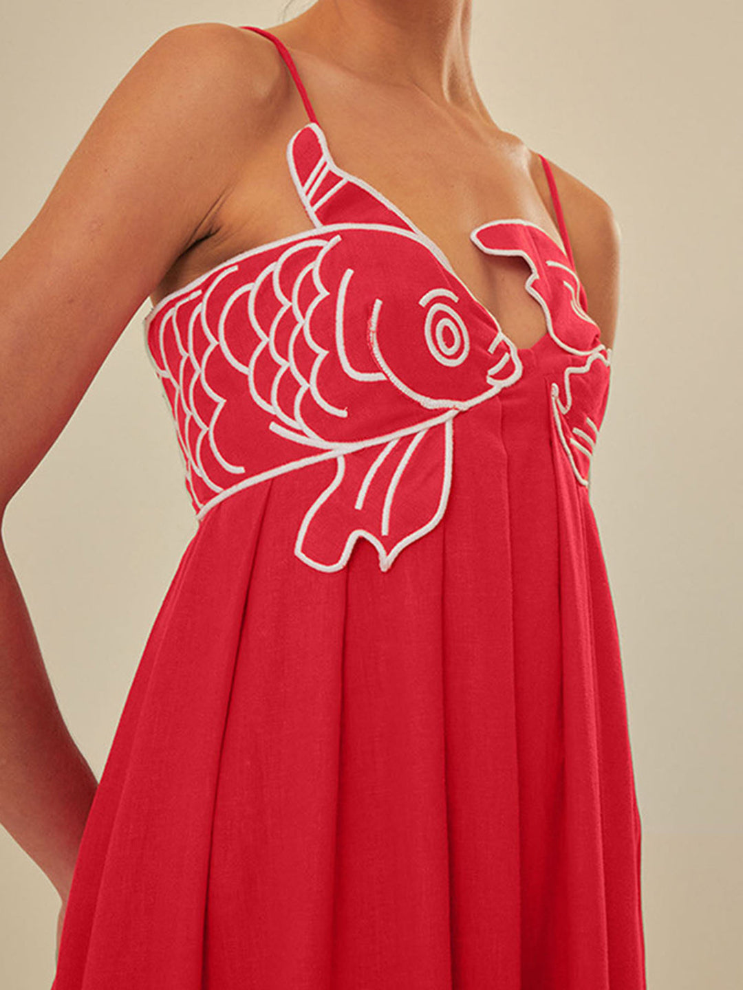 Embroidered Maxi Shift Dress Womens - Playful Summer Spaghetti Strap Design Marisolyn - Heston Manor