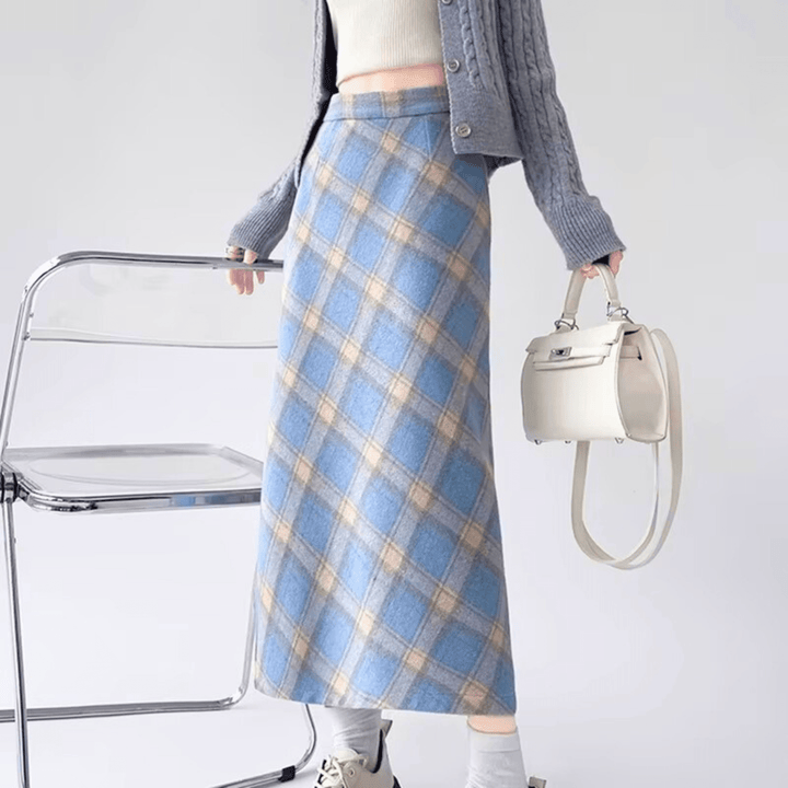Elliott Cambridge Wool Skirt - Timeless Plaid Midi - Heston Manor