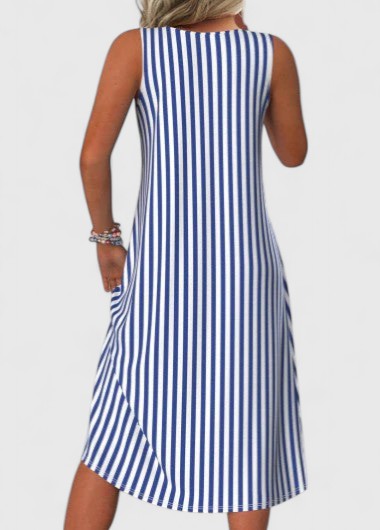 Striped Sleeveless Midi Dress Womens - Summer Beach Style Zella - Heston Manor