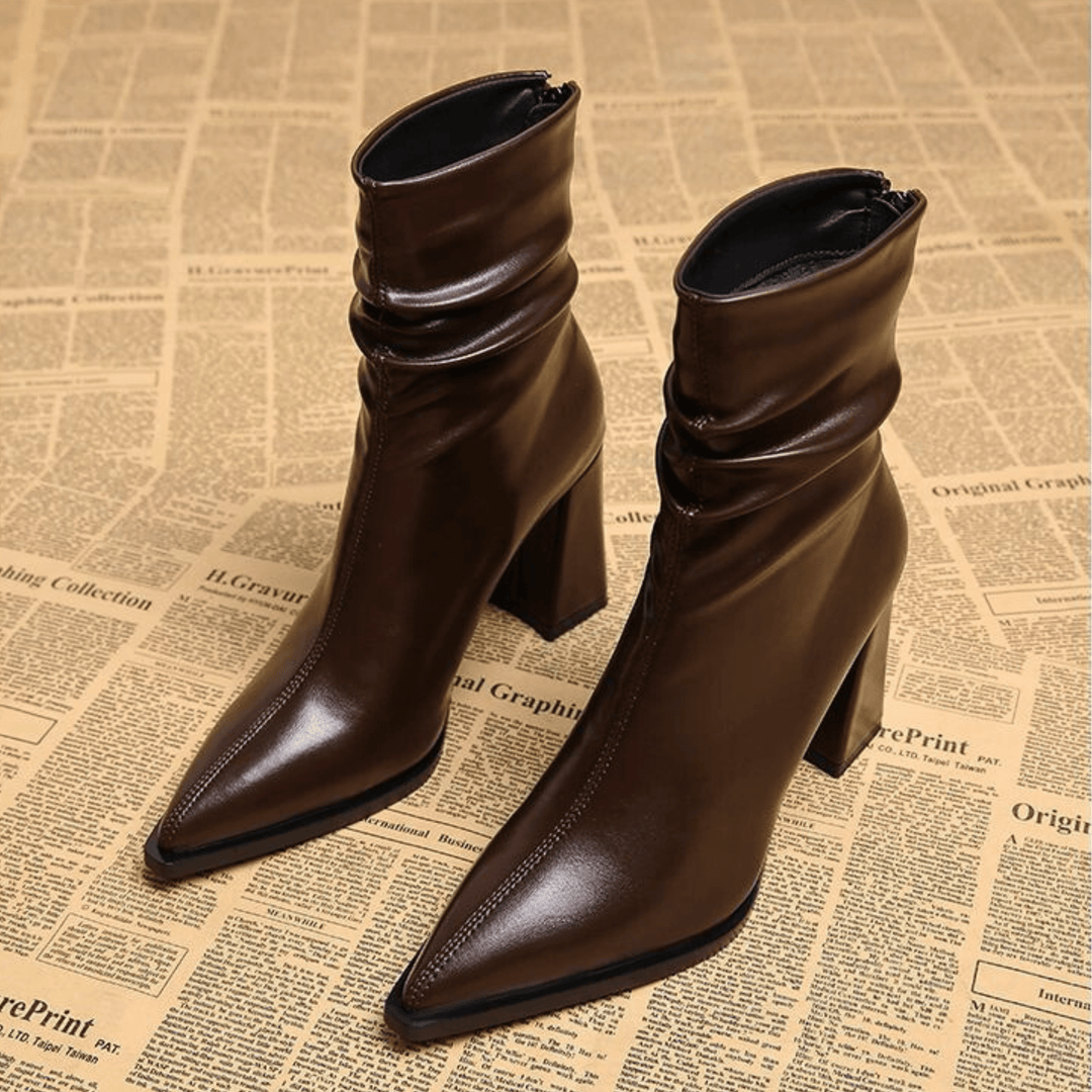 Seraphina Aveline Sculpted Leather Boot - Modern Style and Elegance - Heston Manor
