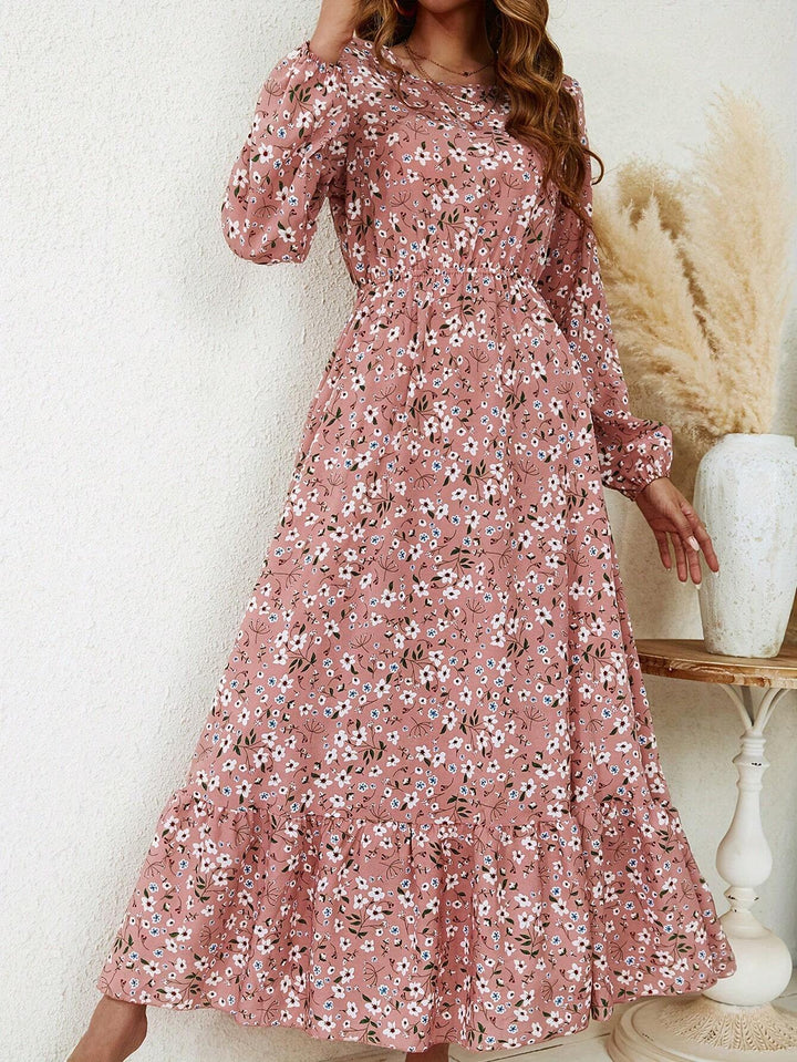 Floral Maxi Dress Womens - Smocked Waist Garden Print Gloriana - Heston Manor