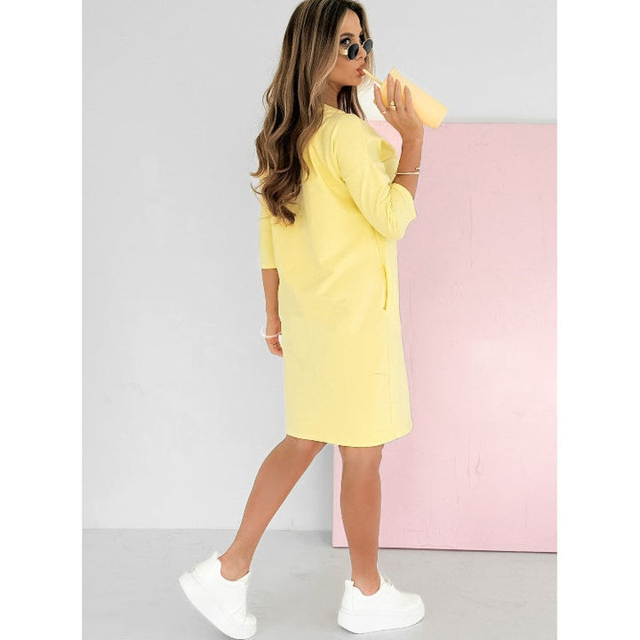 Sweatshirt Mini Dress Womens - Casual 3/4 Sleeve SkyeLite - Heston Manor