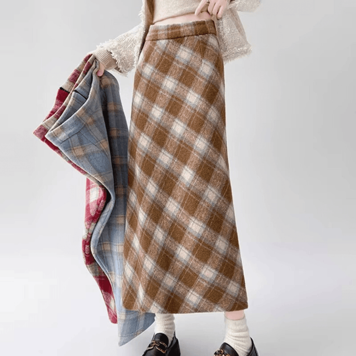 Elliott Cambridge Wool Skirt - Timeless Plaid Midi - Heston Manor