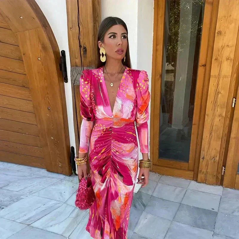 Maxi Wrap Dress Womens - Elegant Wedding Guest Attire Elara - Heston Manor