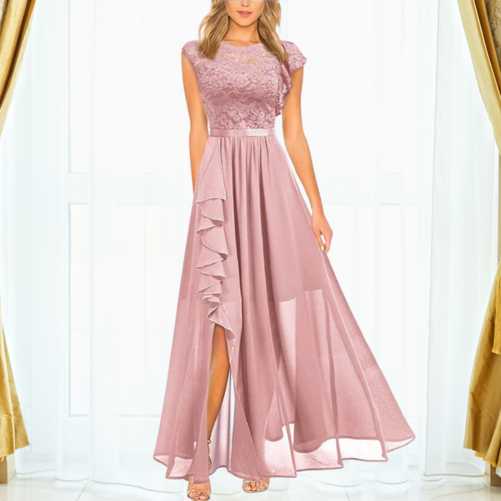 Maxi Dress Womens - Lace Chiffon Formal Gown Everille - Heston Manor