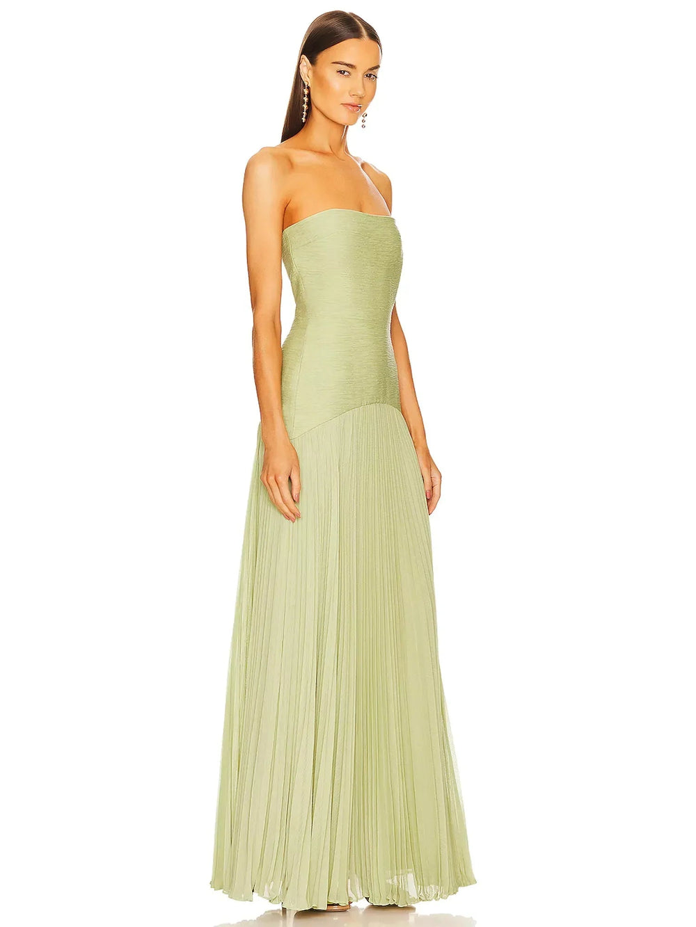 Strapless Maxi Dress Womens - Pleated Formal Evening Gown Elora - Heston Manor