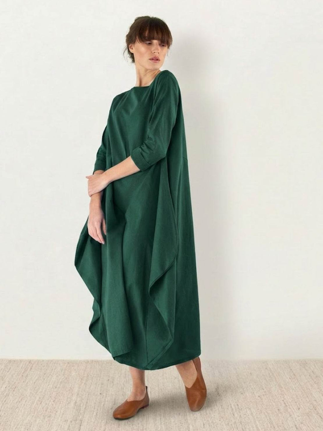 Boho Maxi Dress Womens - Oversized 3/4 Sleeves SerenaFlow - Heston Manor