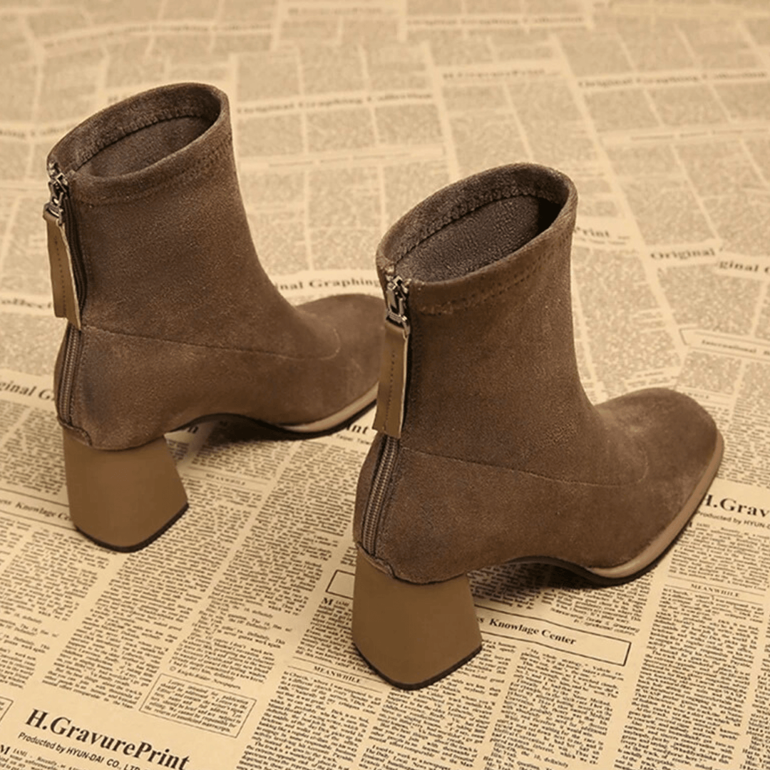 Bellora Suede Women's Boot - Modern Square Toe Style - Heston Manor