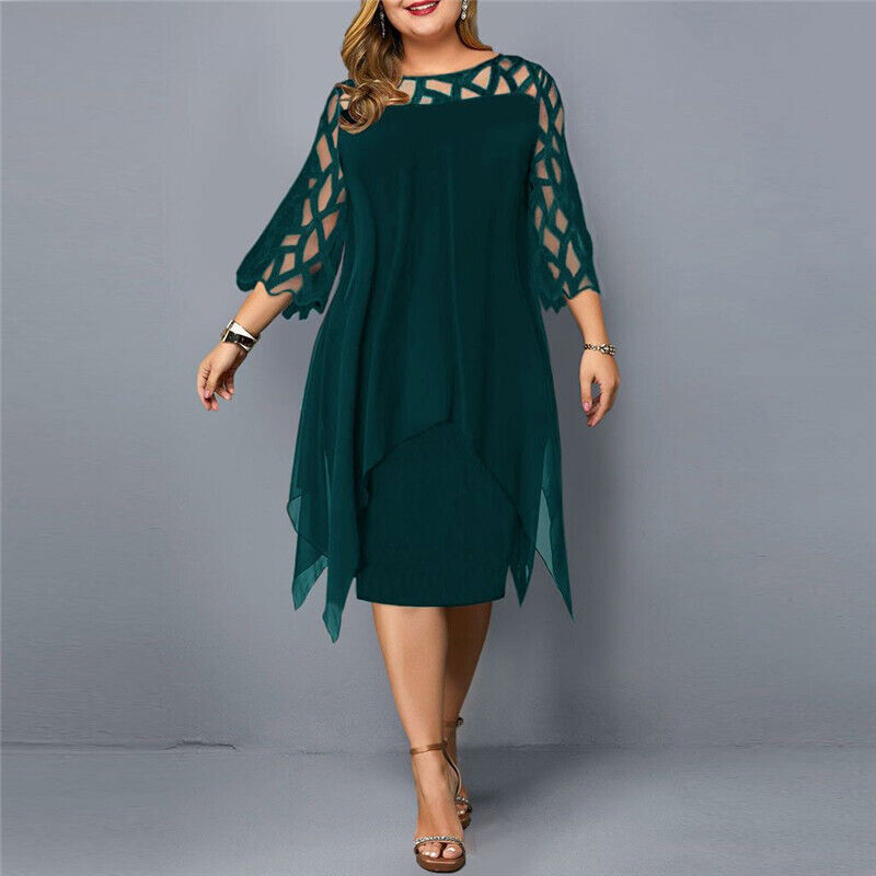 Midi Dress Womens - Flowy Draped Plus Size Wear StellaBliss - Heston Manor