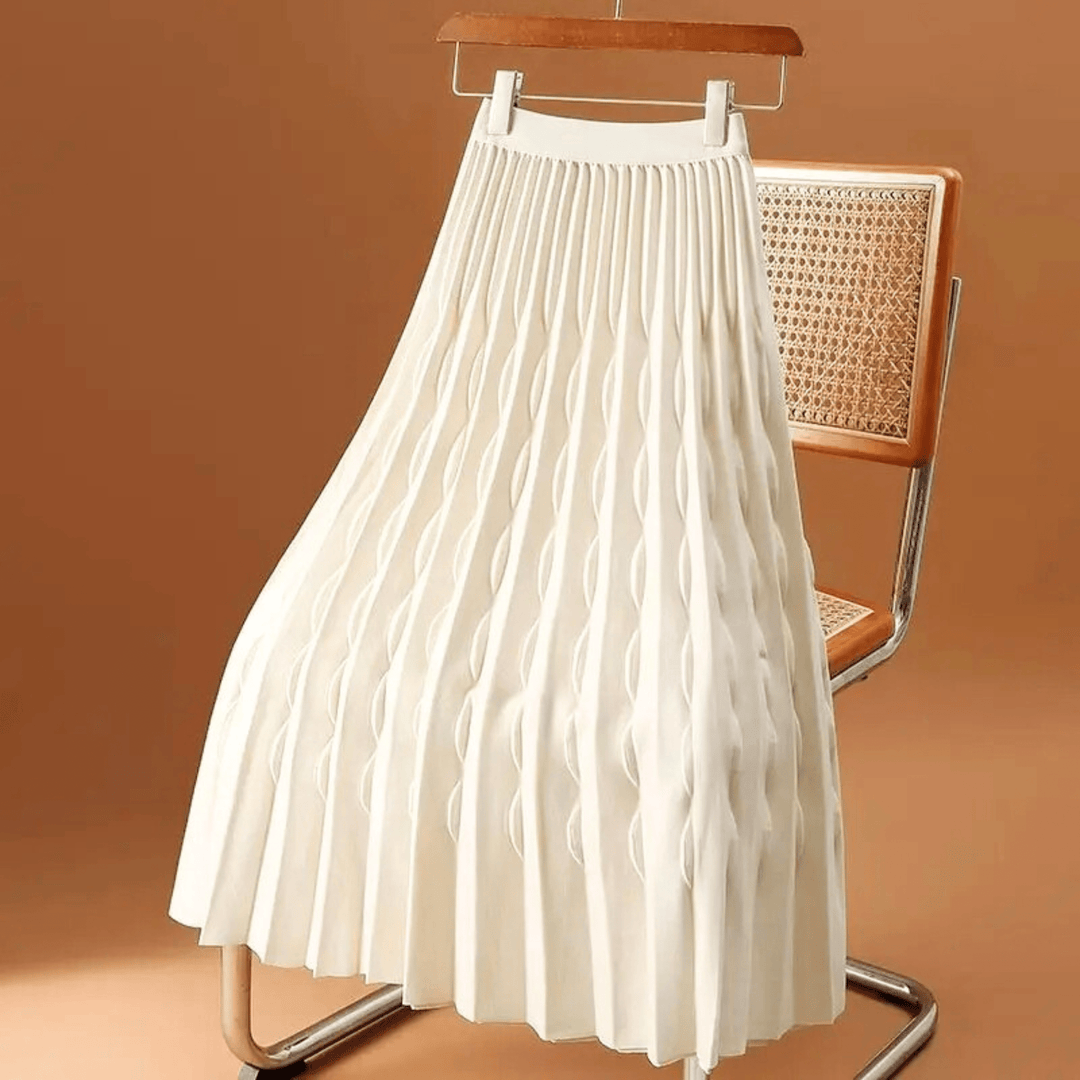 Vivara Sculpted Knit Skirt - High-Waisted A-Line Elegance - Heston Manor