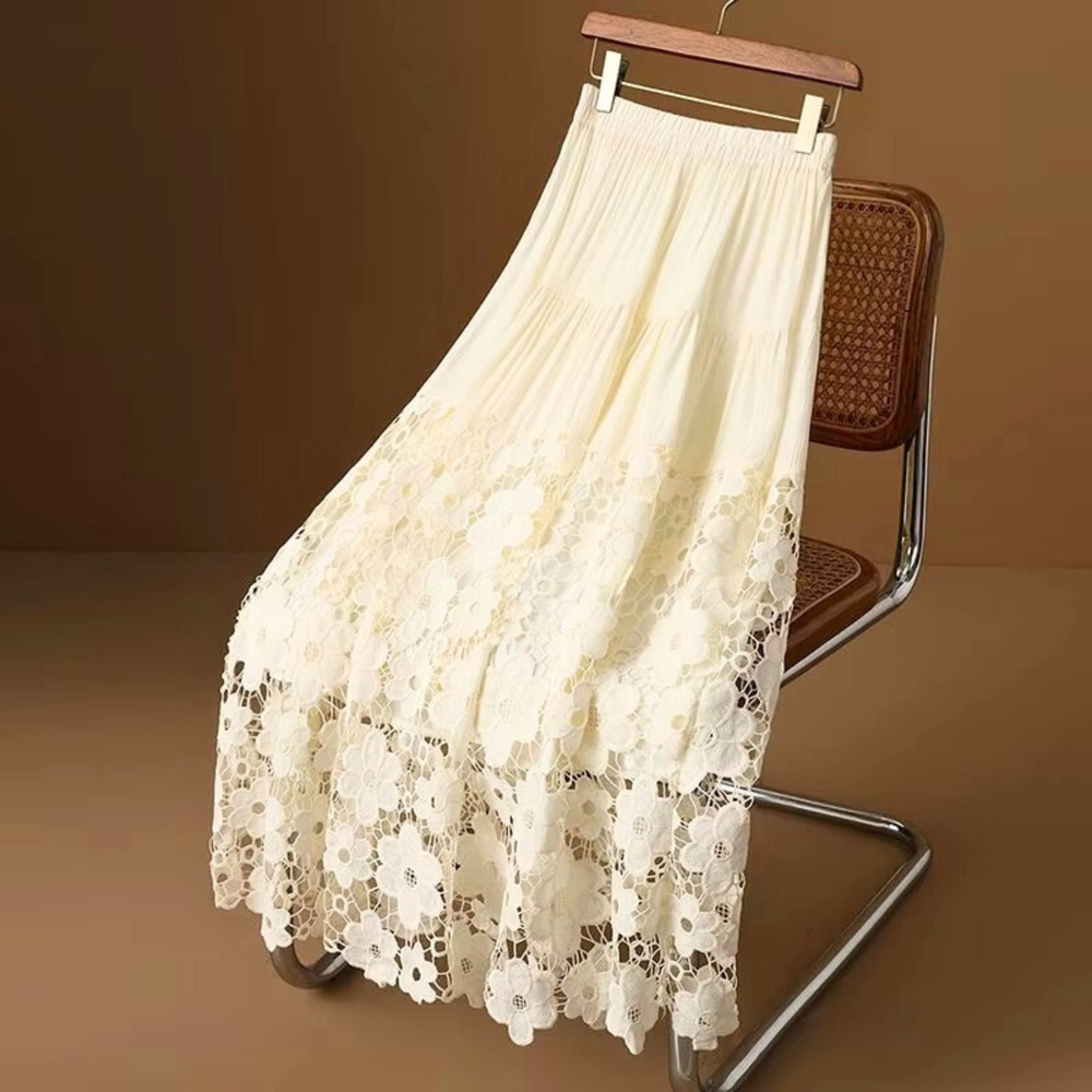 Celestine Floral Lace Hem Skirt - Heston Manor