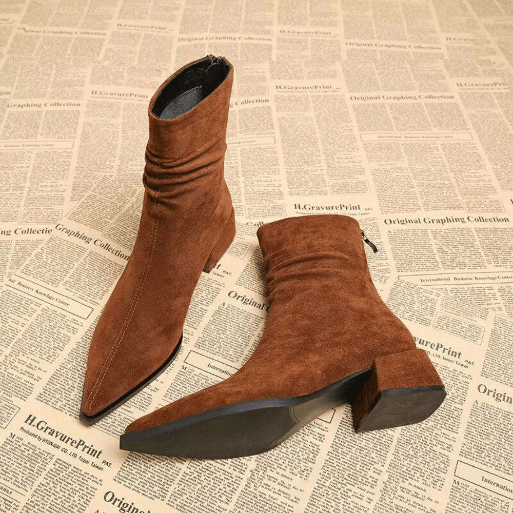 Valeria Pointed Toe Suede Boot - Heston Manor