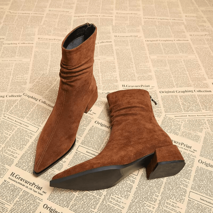 Valeria Pointed Toe Suede Boot - Heston Manor