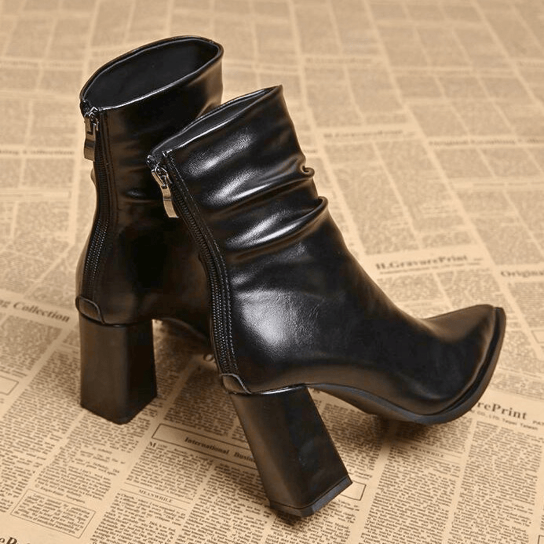 Seraphina Aveline Sculpted Leather Boot - Modern Style and Elegance - Heston Manor