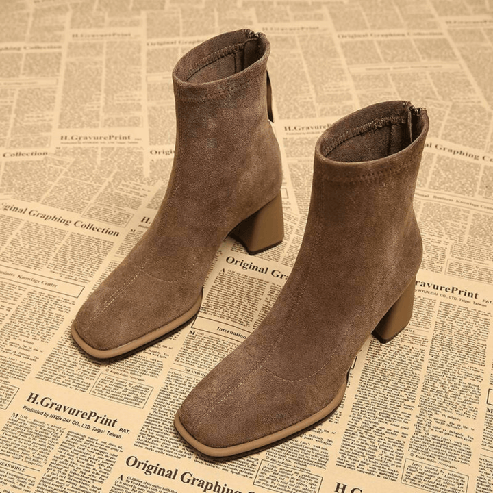 Bellora Suede Women's Boot - Modern Square Toe Style - Heston Manor