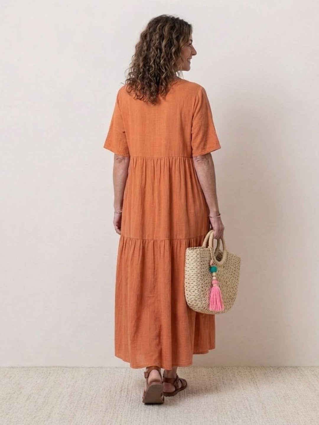 V-Neck Maxi Dress Womens - Tiered Bohemian Summer SiennaX - Heston Manor