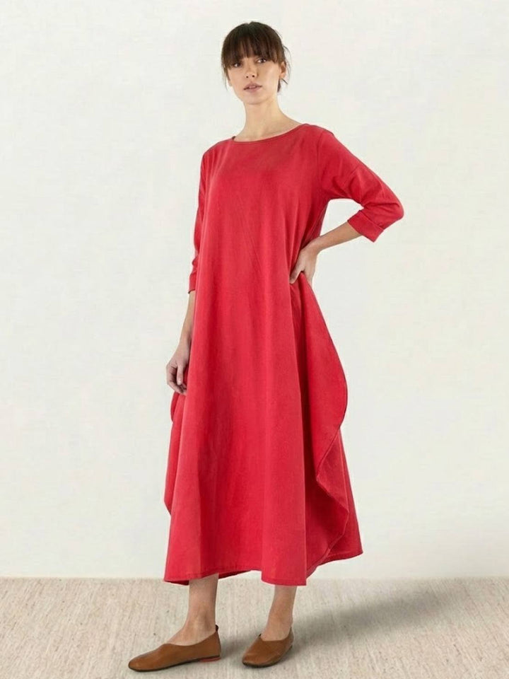 Boho Maxi Dress Womens - Oversized 3/4 Sleeves SerenaFlow - Heston Manor