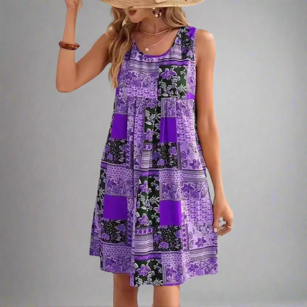 Boho Mini Dress Womens - Patchwork Summer Wear Indie-Gala - Heston Manor