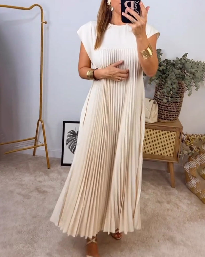 Maxi Dress Womens - Flowy Pleated Cocktail Gown Fernalyn - Heston Manor