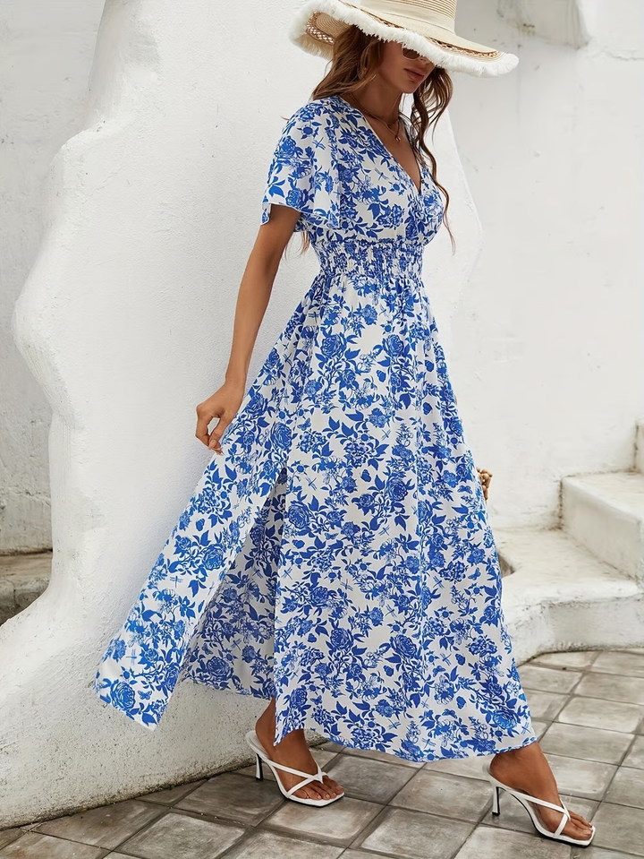 Boho Maxi Dress Womens - Flowy Beach Vibe Gabbrielle - Heston Manor